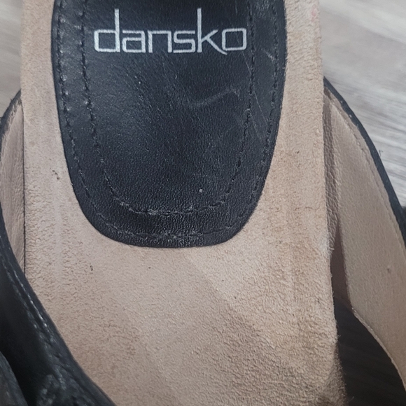Dansko women's black smooth leather double strap mule sandal shoes size Euro 38 - Picture 6 of 7